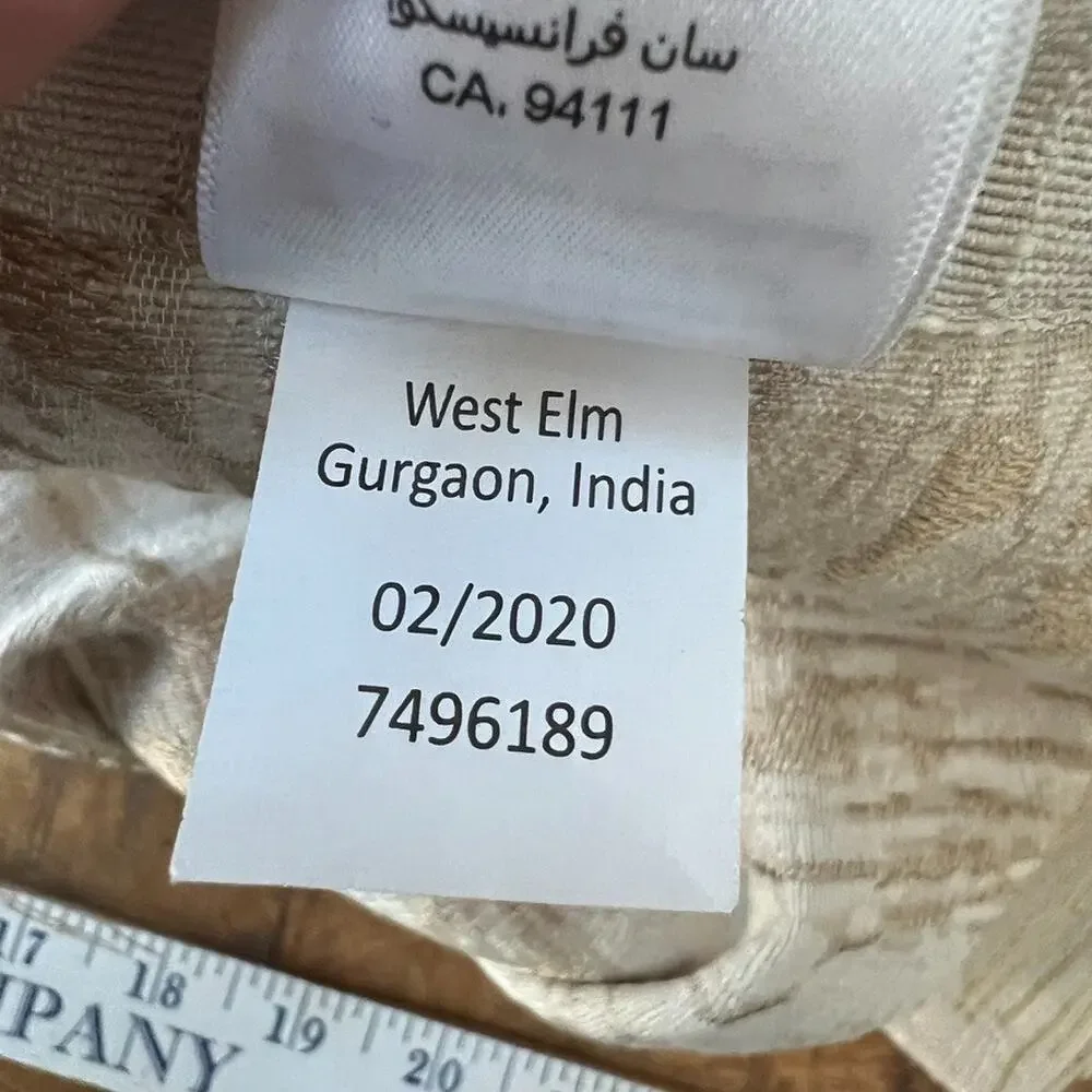 West Elm Napkin Set of 4 & Table Runner Bark Textured Jacquard Linen Blend